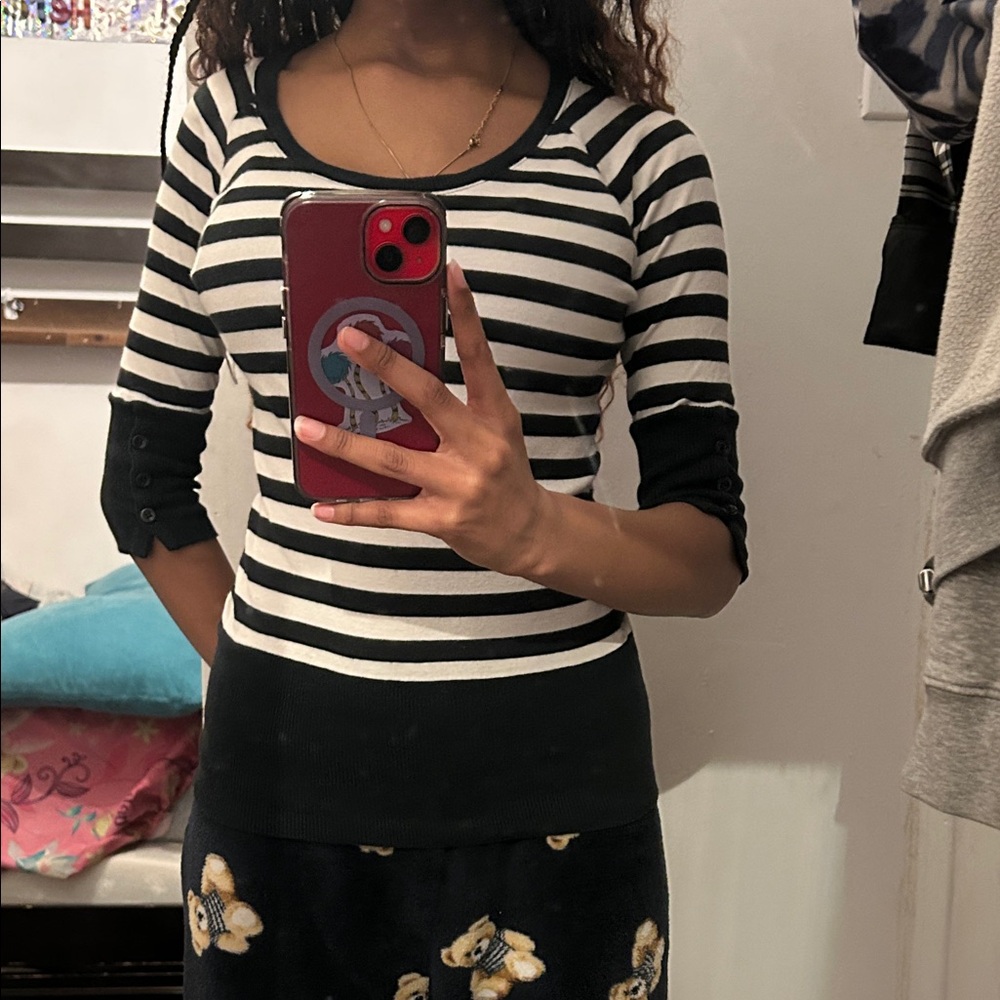 y2k striped half sleeve